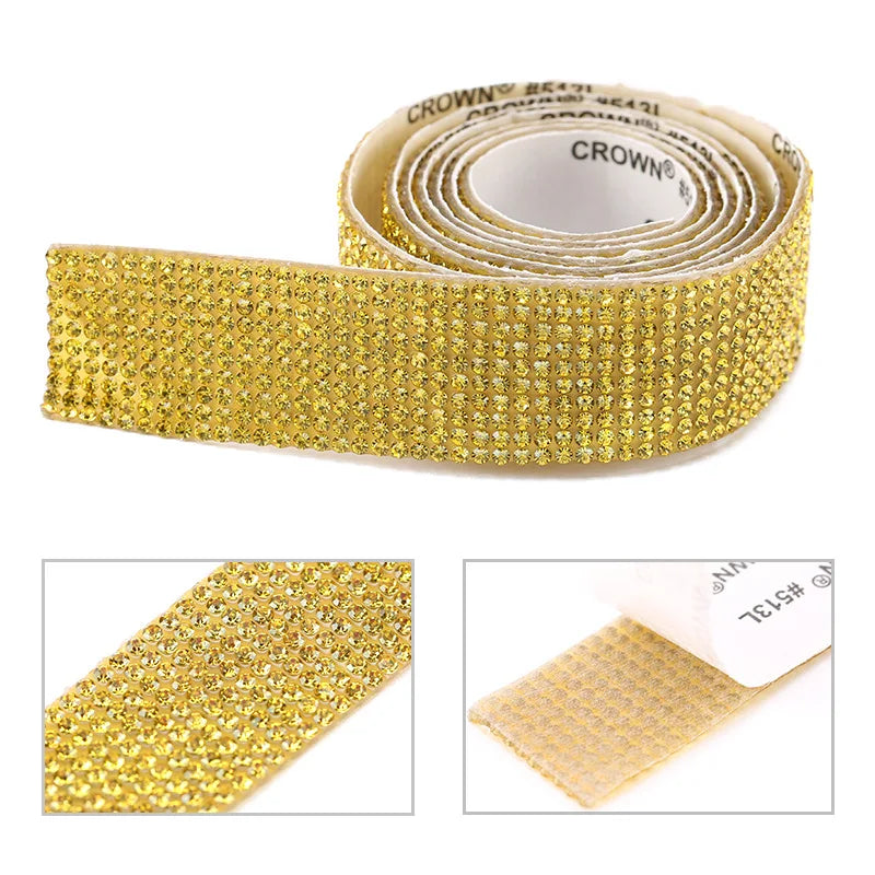 Self Adhesive Crystal Rhinestone Sticker Diamond Ribbon