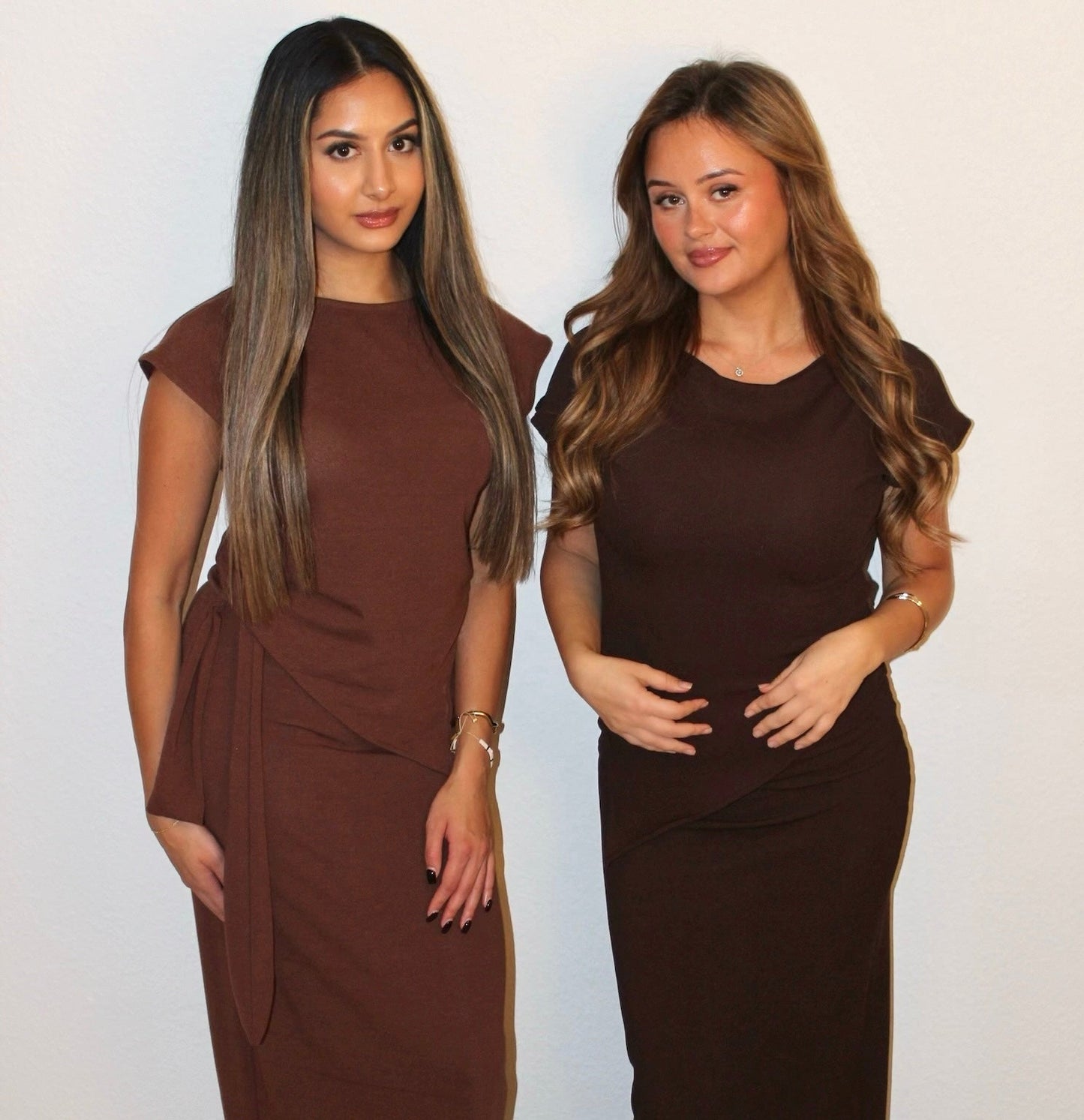 Asymmetric Top & Tie Up Maxi Skirt Co-ord