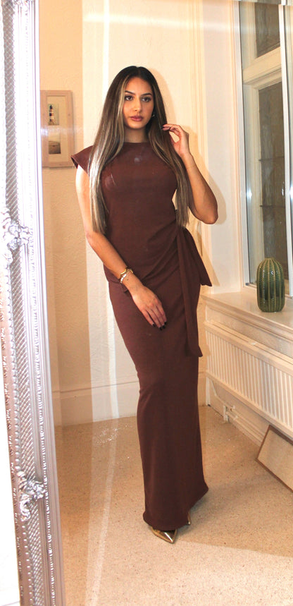 Asymmetric Top & Tie Up Maxi Skirt Co-ord