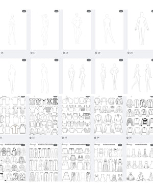 Male & Female Body & Clothing Outlines/Templates