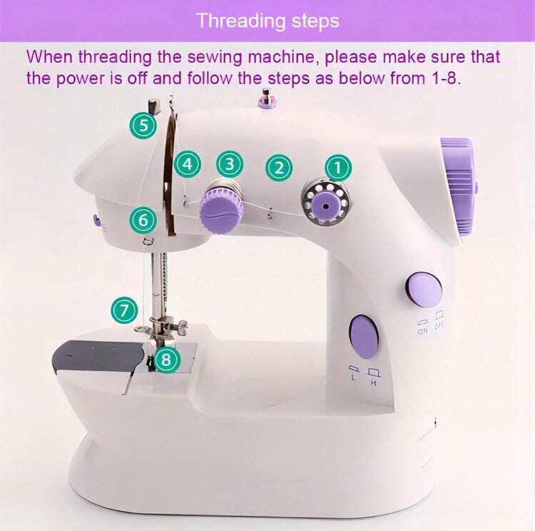Household 202Mini Sewing Machines Handheld Sewing Machine with Foot Pedal Portable Night Light