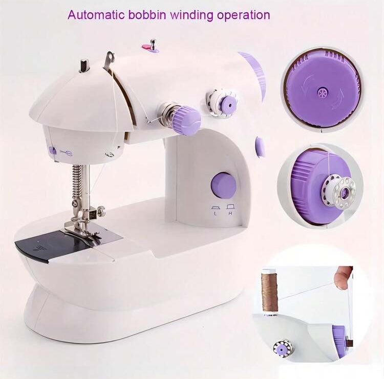 Household 202Mini Sewing Machines Handheld Sewing Machine with Foot Pedal Portable Night Light