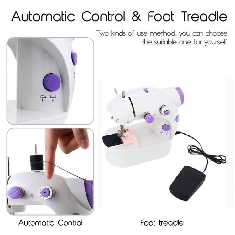 Household 202Mini Sewing Machines Handheld Sewing Machine with Foot Pedal Portable Night Light