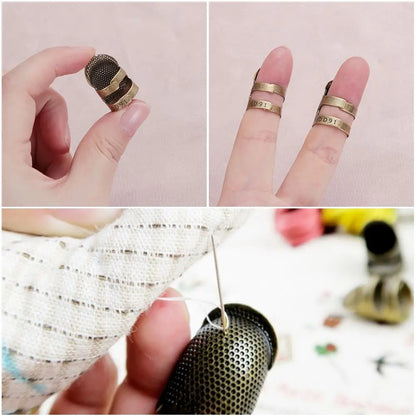 Sewing Accessories DIY Crafts Vintage Gold Antique Ring Needle Thimble Finger Protector Metal