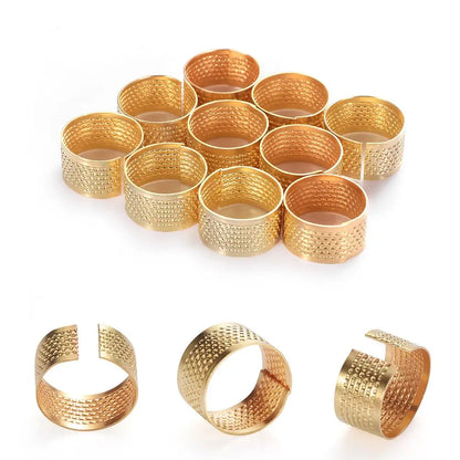 Sewing Accessories DIY Crafts Vintage Gold Antique Ring Needle Thimble Finger Protector Metal