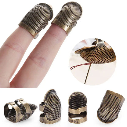 Sewing Accessories DIY Crafts Vintage Gold Antique Ring Needle Thimble Finger Protector Metal