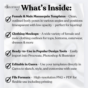 Male & Female Body & Clothing Outlines/Templates