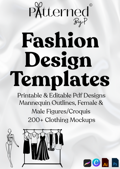 Fashion Design Figure & Clothing Outlines/Templates Male And Female Croquis