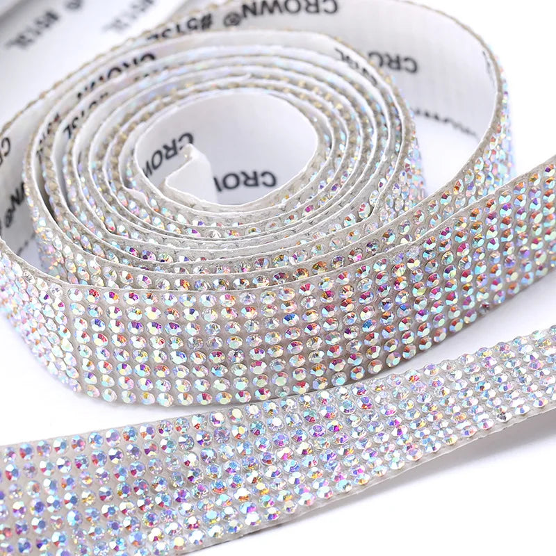 Self Adhesive Crystal Rhinestone Sticker Diamond Ribbon
