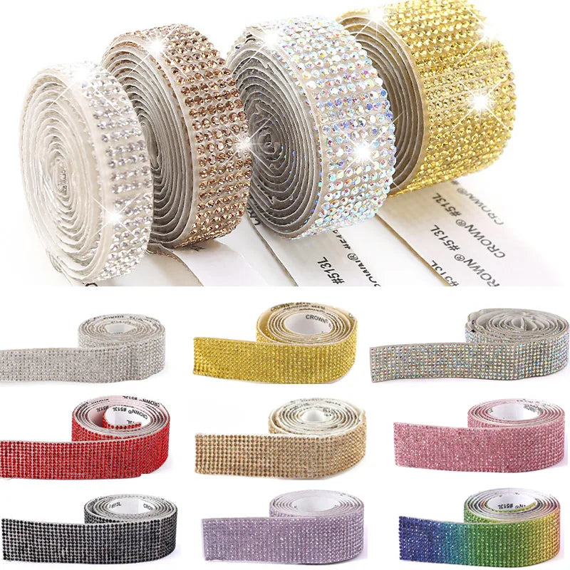Self Adhesive Crystal Rhinestone Sticker Diamond Ribbon