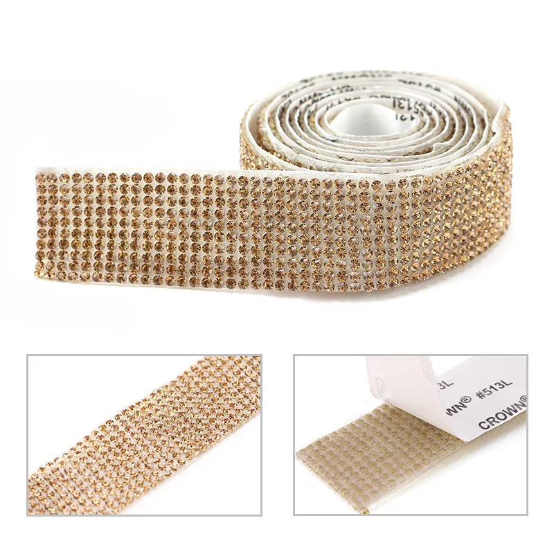 Self Adhesive Crystal Rhinestone Sticker Diamond Ribbon