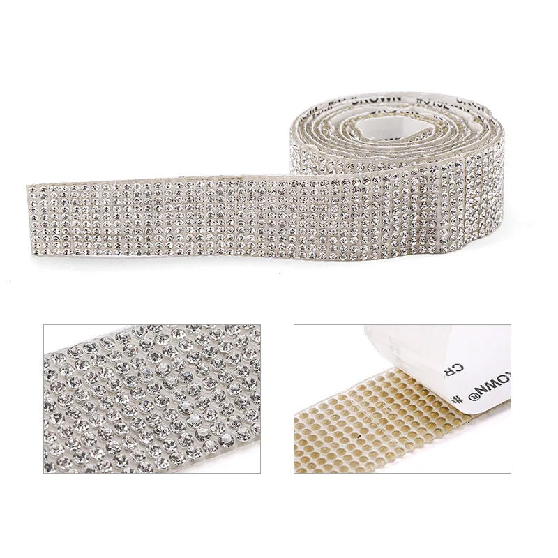Self Adhesive Crystal Rhinestone Sticker Diamond Ribbon