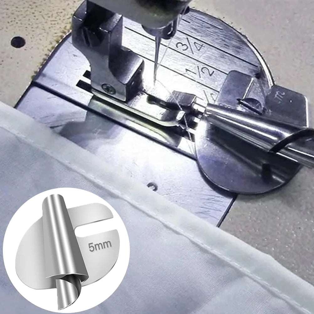 Sewing Rolled Hemmer Foot Universal Hemming Puller Tube Spiral Presser Foot Stainless Steel DIY Crafts Sewing Tools Accessories