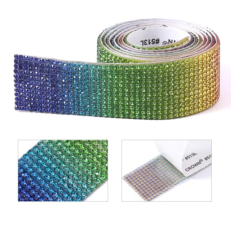Self Adhesive Crystal Rhinestone Sticker Diamond Ribbon